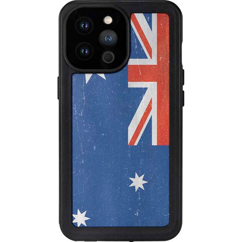 Australia Flag Distressed iPhone 14 Pro Max Waterproof Case